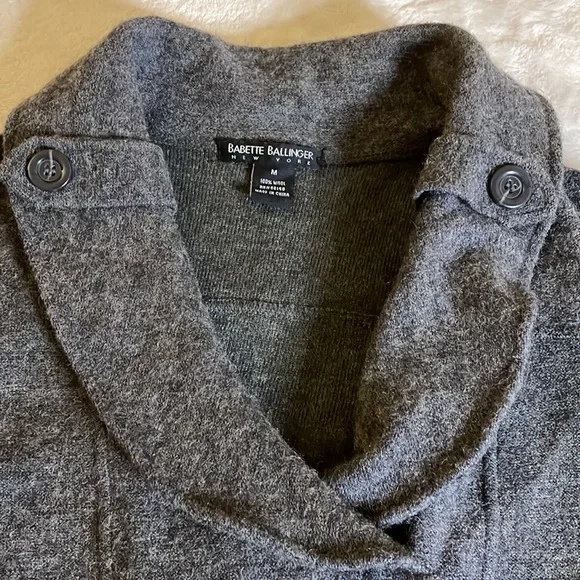 Babette Ballinger Gray 100% Wool Coat size Medium - Picture 7 of 17